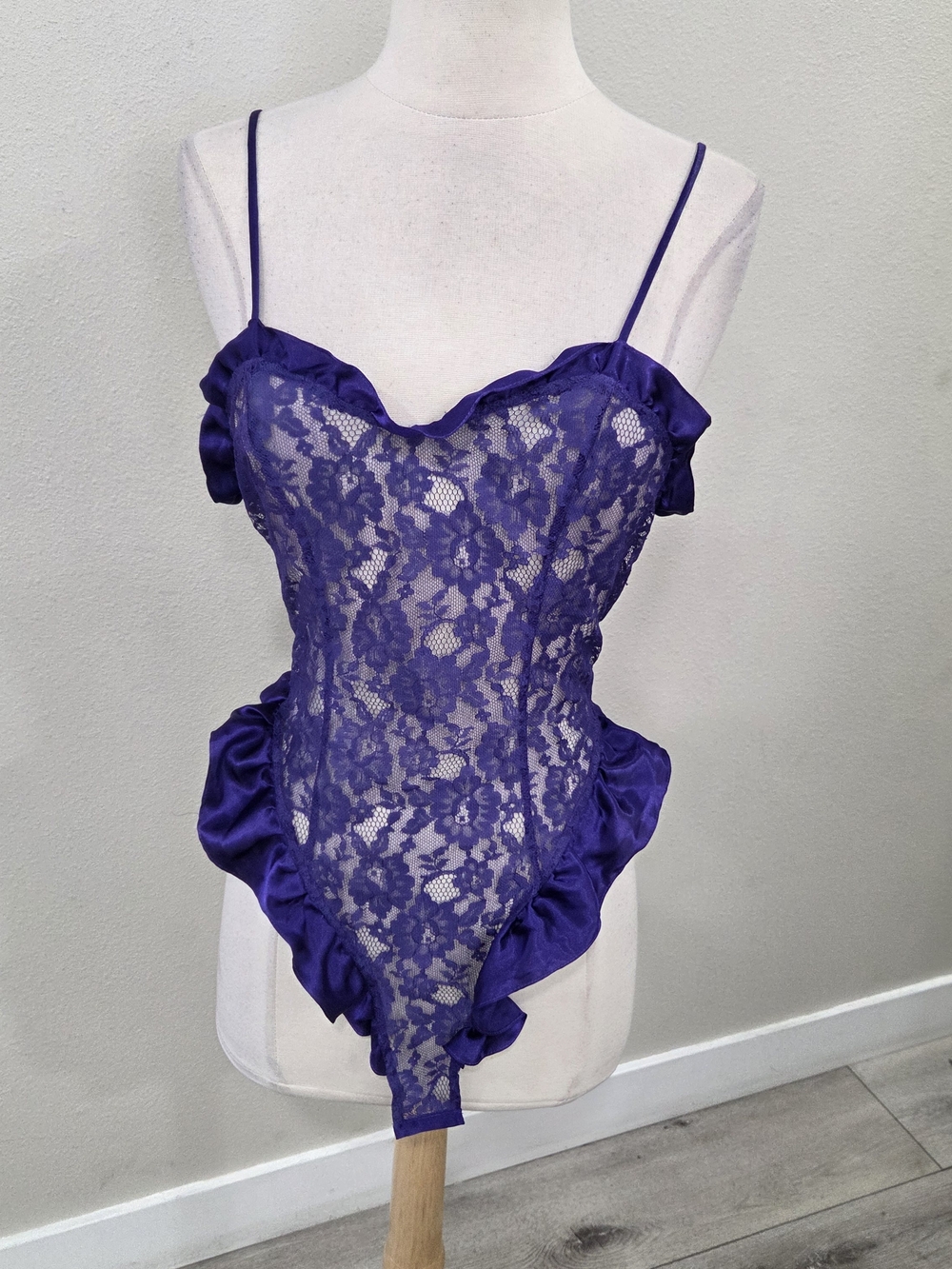 Victoria's Secret Purple Lace Ruffled Chemise